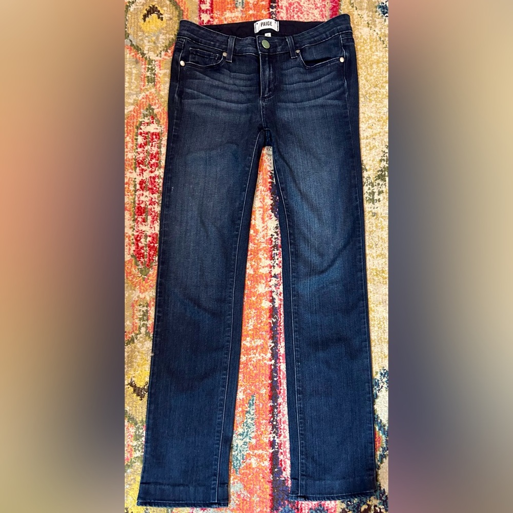 PAIGE Skyline Straight Dark Wash Jeans